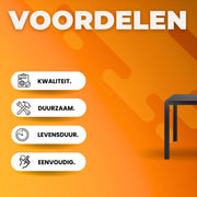 Tuintafel kunststof - 110cm - Voor Balkon, Terras en Tuin - Aluminium frame - Rechthoek - Weerbestedig