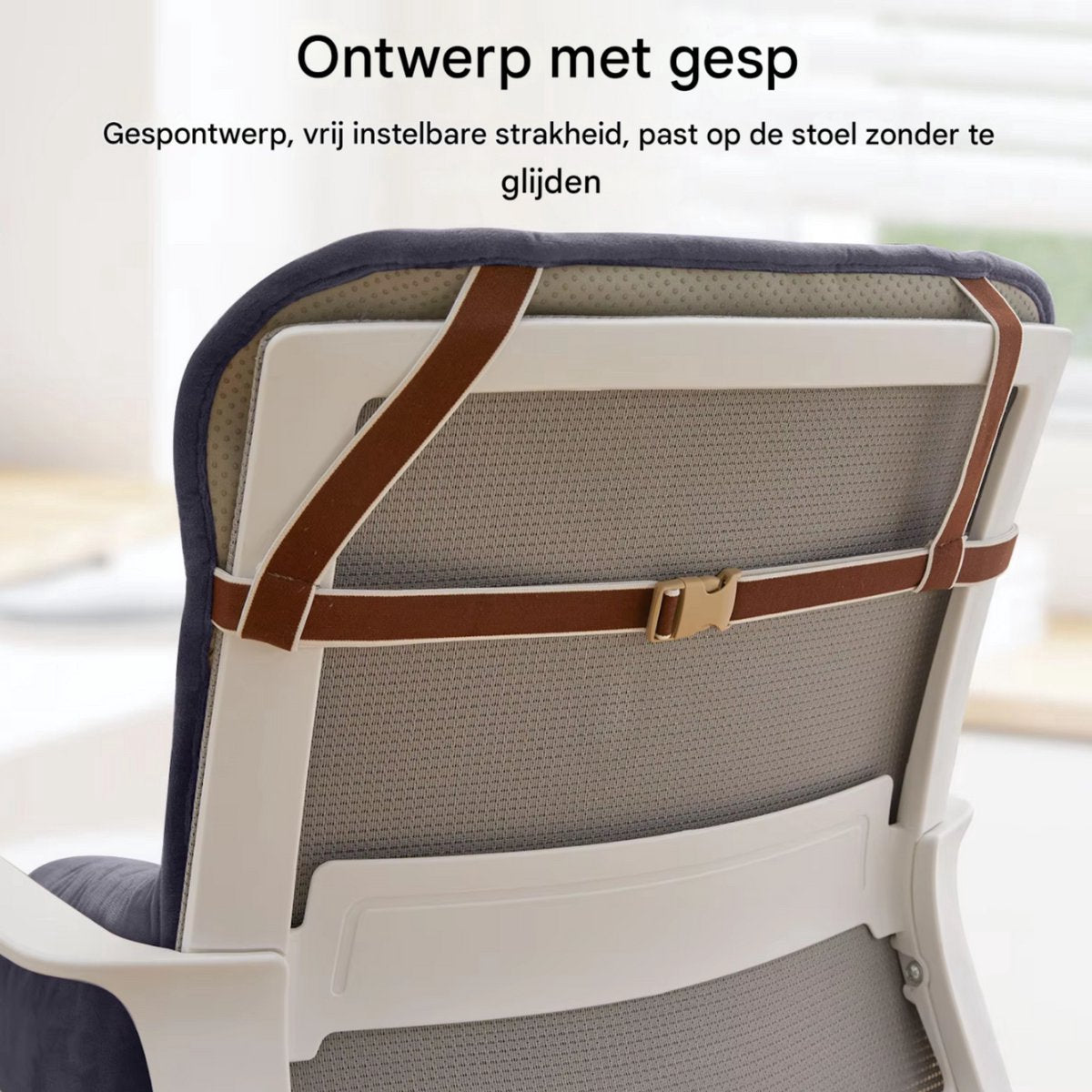 Kussen Tavien - Bureaustoel kussen - Rugkussen - Ergonomisch - Universeel - Grijs