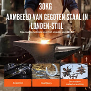 Aambeeld PRO - Smeedoven - 30KG - Enkele Hoorn 30 kg - Smeedhamer - Metaalsmid - Vormgeven Gereedschap