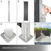 Tuinscherm deluxe - Uitschuifbaar windscherm - Schuttingpaneel terras - Scheidingswand uittrekbaar - Terras Rolgordijn - 180 x 600 cm Formaat