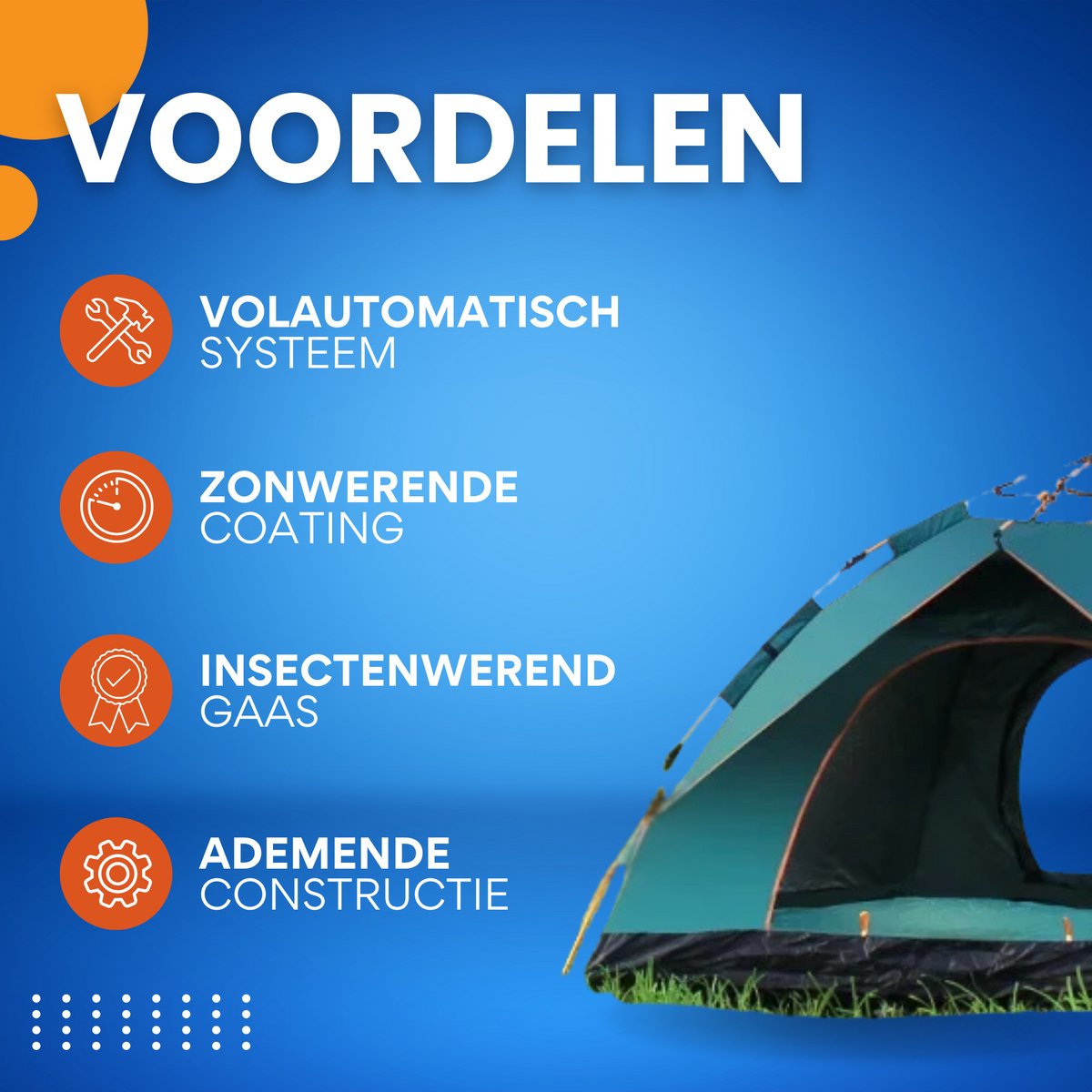 Schaduwtent - Strand - Vouwtent - Zonnetent voor Kamperen - Pop up - 210x210cm - Blauw