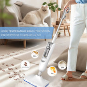 Afneembare Stoomreiniger - 1500W Stoommop - Krachtige Vloerstomer voor Tapijt - Laminaat - Hardhout - Voegen, Tegel & Marmer, 400ml