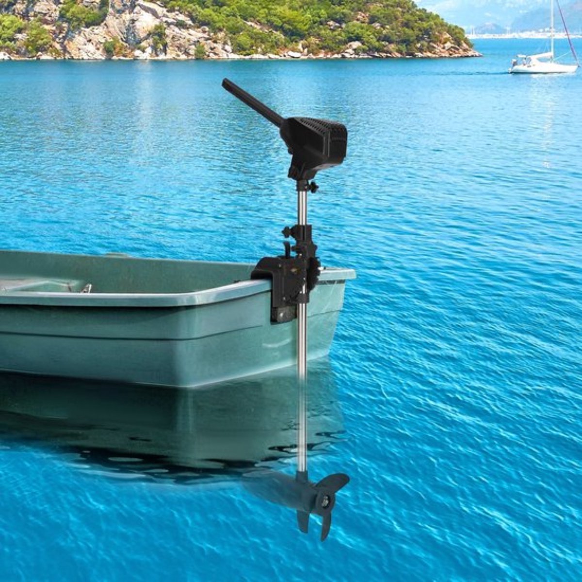 Happyment Elektrische Buitenboordmotor - Voor boot en sloep - 10LED Displays - 24V - Vooruit/Achteruit - 1500rpm - Zwart
