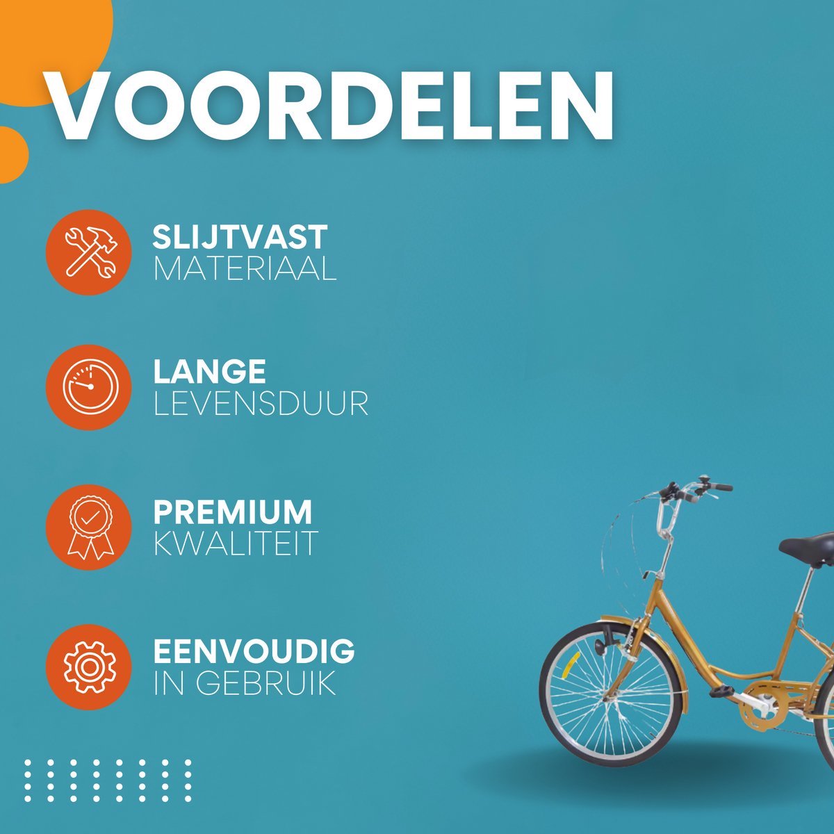 Driewieler Vortex 6 versnellingen - Fiets voor volwassenen en senioren - 24 Inch - Opvouwbare Trike - Met mand - Voorrem - Goud