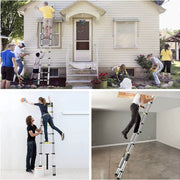 Telescopische Ladder Zero - 320CM - Roestvrijstalen Vouwladder - Draagbare Uitschuifbare Loft Ladder - Max. Belasting 150kg/330lb - EN131