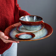 Celestial Serviesset - 22 delig - 4 persoons - Lava rood - Dinerborden - Bordenset - Diepe borden - Ontbijtborden - Servies - Keukenservies