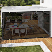 PVC Zeil Valora - Met oogjes - Weerbestendig - Zeildoek - Voor veranda, kas, terras, tuin - Waterdicht & UV-bestendig - Donkergrijs transparant - 200x300cm