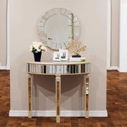 Opulence Sierlijke Wandspiegel met consoletafel - Haltafel set met spiegel - Rond - Woonkamer, hal en slaapkamer