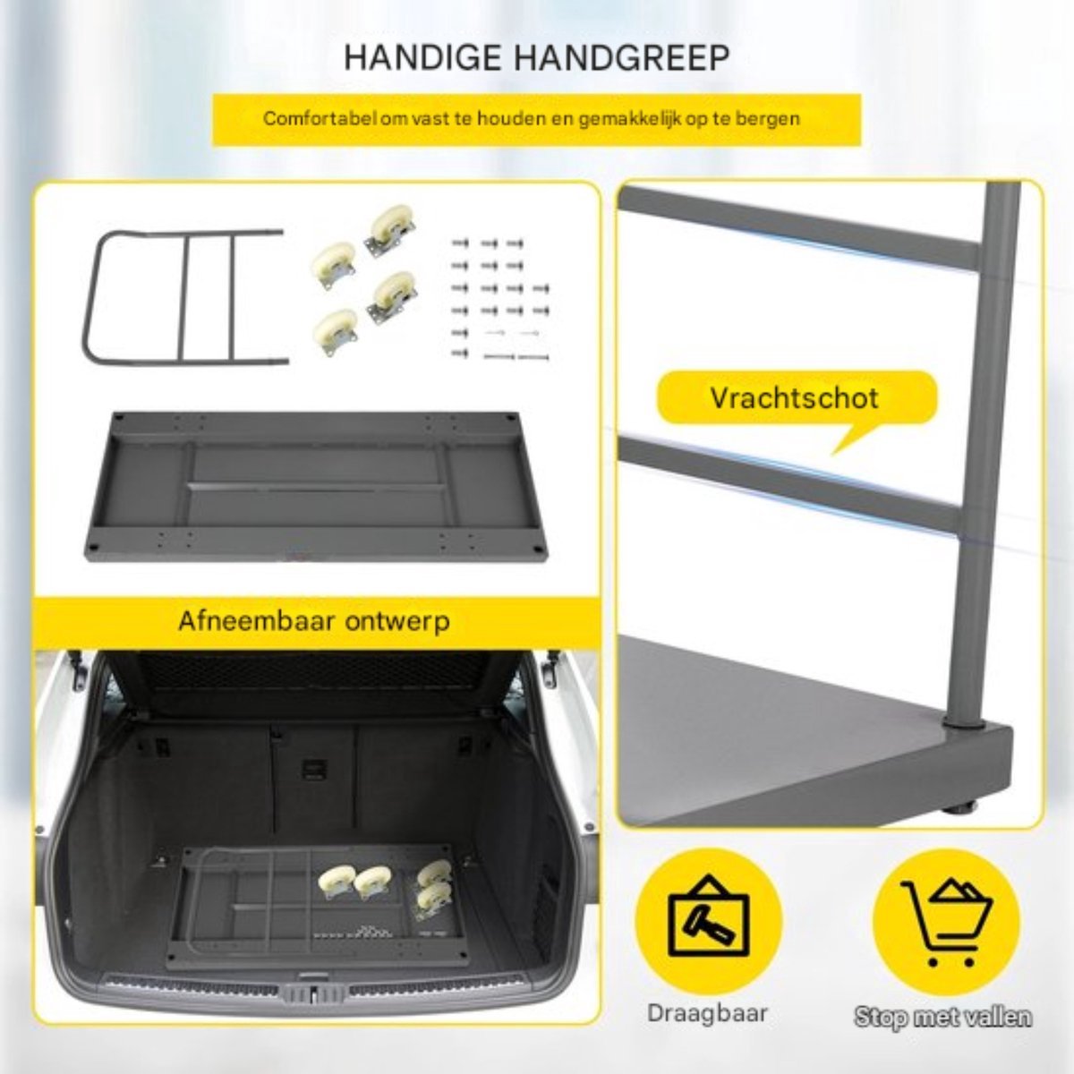 Platform truck - Trolley - Winkel kar - Winkelwagen met nylon wielen