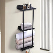 Handdoekenrek badkamer - 80cm - Voor Badkamer en Keuken - Handdoekrek - 3 lagen - Wandmontage
