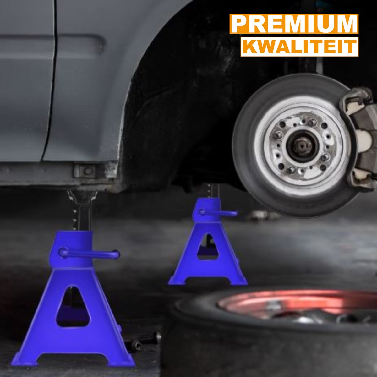 Heavy Duty Asstandaard - 2x3 Ton - Stalen Verstelbare Jack Holding Stands - Auto Hefgereedschap - Noodgeval - 29-43cm