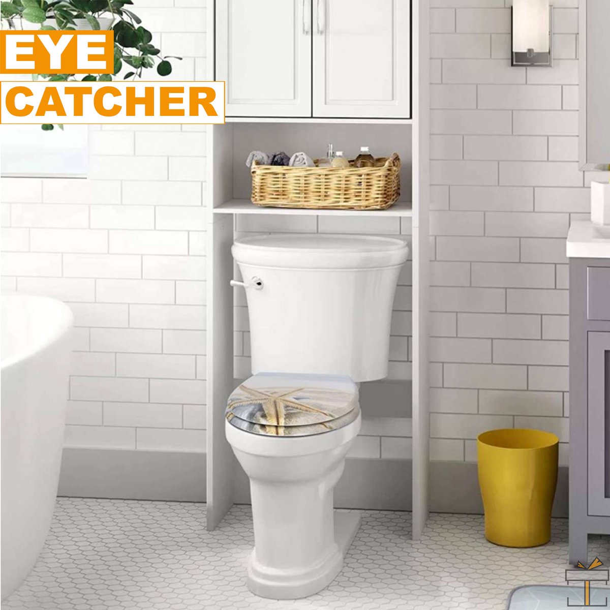 Happyment Antibacteriële Toiletbril Beachy - Met Softclose - Toiletbrillen - Universeel - WC Bril – Toiletzitting