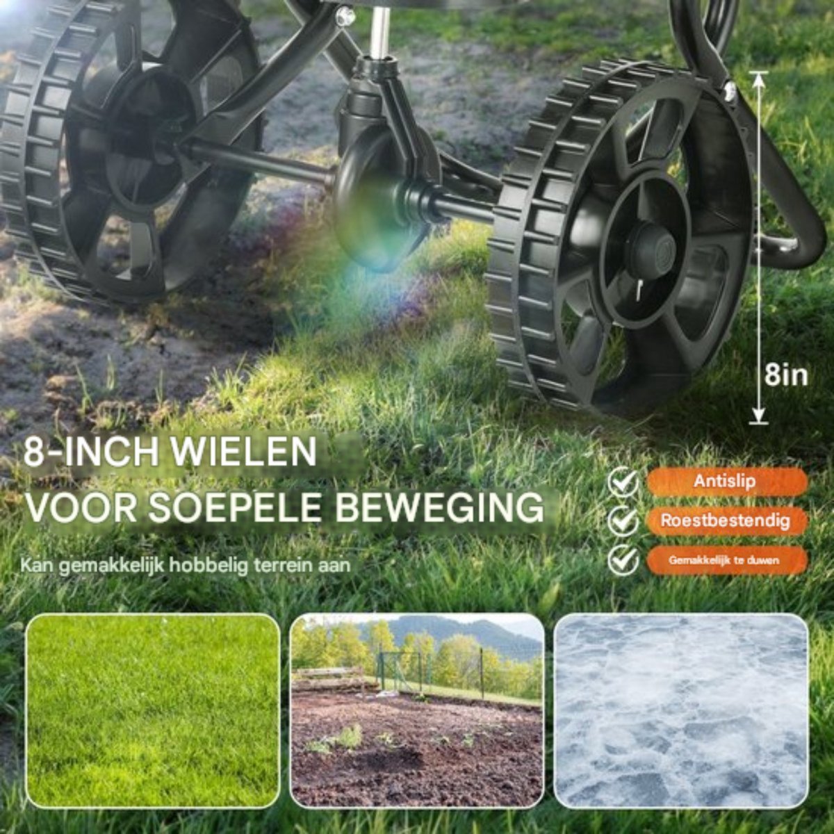 Kunstmeststrooier 15L - Strooiwagen - Handstrooier - Zaadstrooier - Gazon - 1145x545x830mm - 0-3m Breedte - Graszaad -11KG
