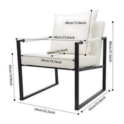 Fauteuil- Voor Woonkamer - Moderne Lounge - Stof /Wit