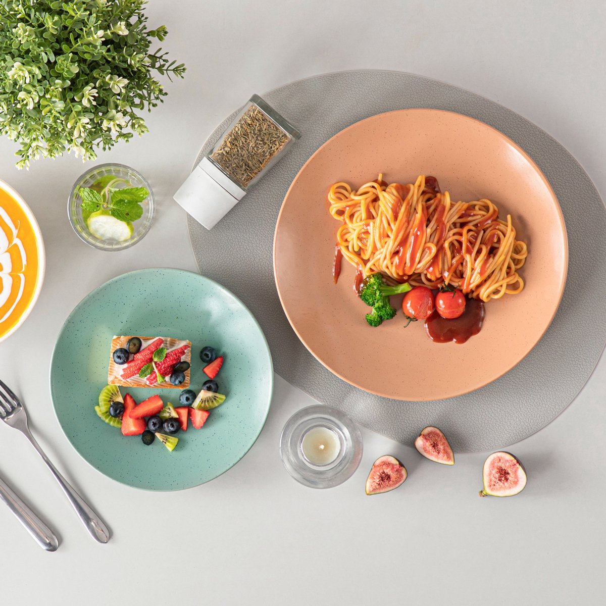 Seraphina Serviesset - 12 delig - 4 persoons - Classy color - Dinerborden - Bordenset - Diepe borden - Ontbijtborden - Servies - Keukenservies