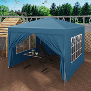 Partytent met Zijwanden - Easy Up Opvouwbaar Paviljoen - Waterdicht en Weerbestendig - Blauw - 3x3m