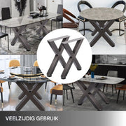 Tafelpoten - Metaal- 2 Stuks X-vormige Kruispoten - Industriële Eettafelpoten - 1000kg Belasting