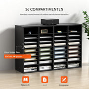 Bureau organizer - Brievenbak A4 - Desk - 36 Vakken - Accessoires - Zwart