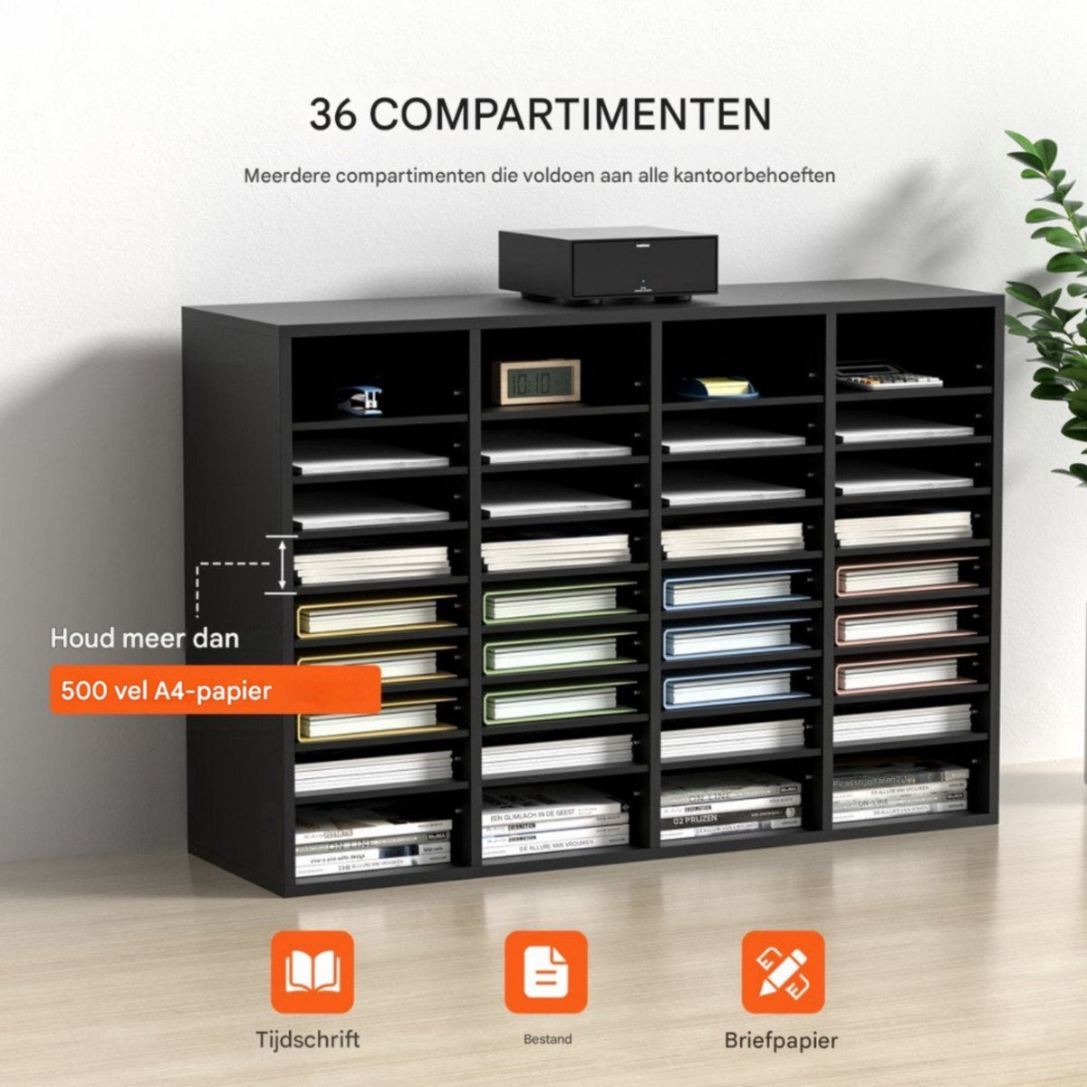Bureau organizer - Brievenbak A4 - Desk - 36 Vakken - Accessoires - Zwart