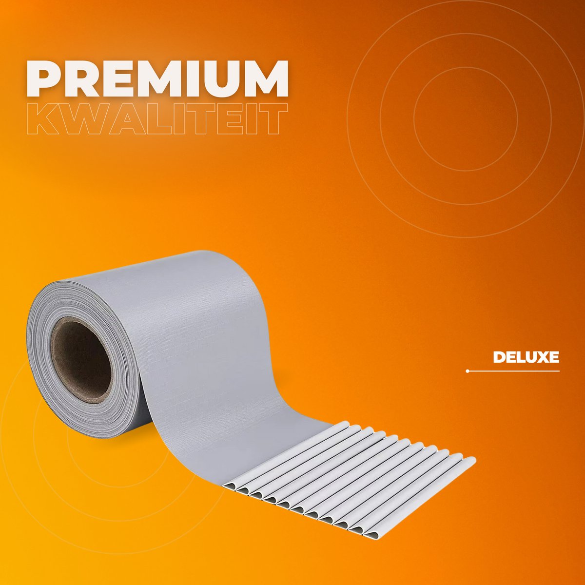 Happyment Privacy strip - Net schutting - Zichtbreeknet deluxe - Zichtdoek - Windbreekgaas - 50m x 19cm - Grijs