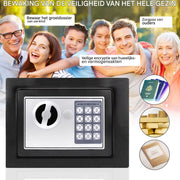 Digitale Code Veiligheidskluis Quorin - 16L Veiligheidsbox voor Thuis, Kantoor & Hotel - Inclusief 2 Noodsleutels voor Geld & Documenten