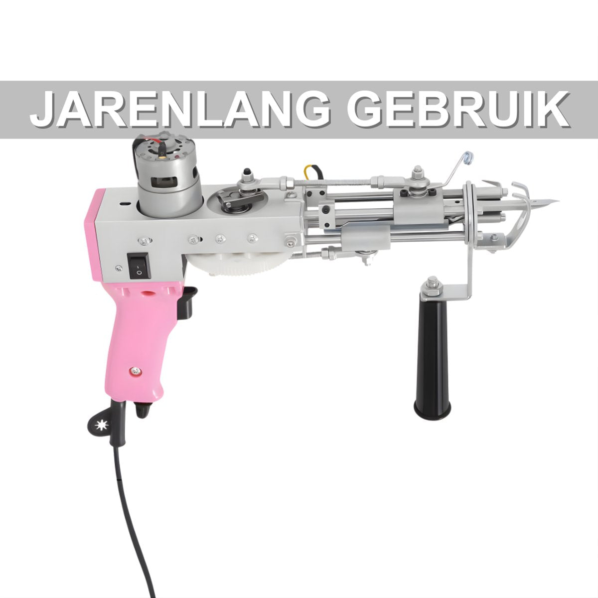 Tufting gun - Tuftpistool - Borduurmachine - Tapijtweven - Voor het maken van tapijten - Voor efficiënt en nauwkeurig werk - Metaal / Kunststof - Roze