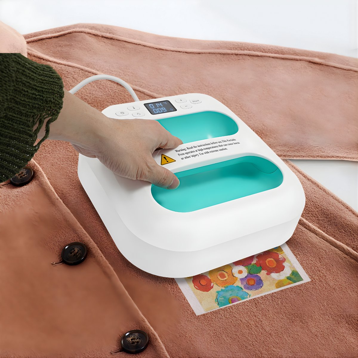 Mini warmtepers- Hittepers - Persmachine - Voor Thuis- en Hobbygebruik - Draagbare Hot Stamping Machine - Groen