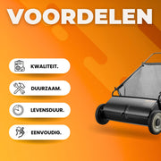 Handmatige hark grasmaaier PRO - Snel bladeren en takken verzamelen - Handmatig Grasmaaier - 66cm Veegbreedte - 198L Capaciteit