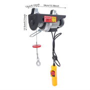Elektrische takel – Voor garages en magazijnen – 250 kg capaciteit - Bedrade afstandsbediening, 18 m staaldraad – 220 V, 500 W