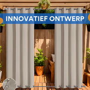 Privacygordijnen - Buitengordijn - Schaduwdoek - Voor Tuin, Veranda of Balkon - UV-bestendig & Zonwerend - Waterdicht Outdoor Design met Doorvoertules - Kleur: Beige-W96xL55in-244x140cm