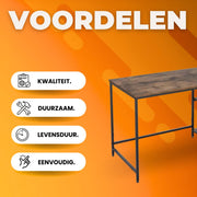 Bureau met open opbergplanken - Multifunctioneel schraagbureau voor thuiskantoor en studiowerkstation - Bruin - 120x60 cm