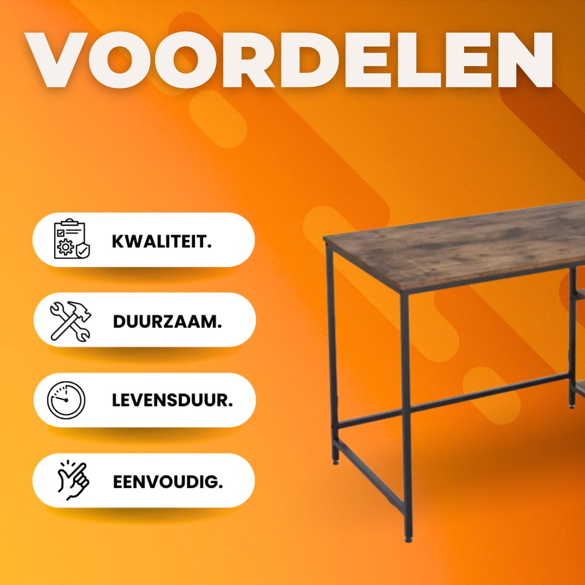 Bureau met open opbergplanken - Multifunctioneel schraagbureau voor thuiskantoor en studiowerkstation - Bruin - 120x60 cm