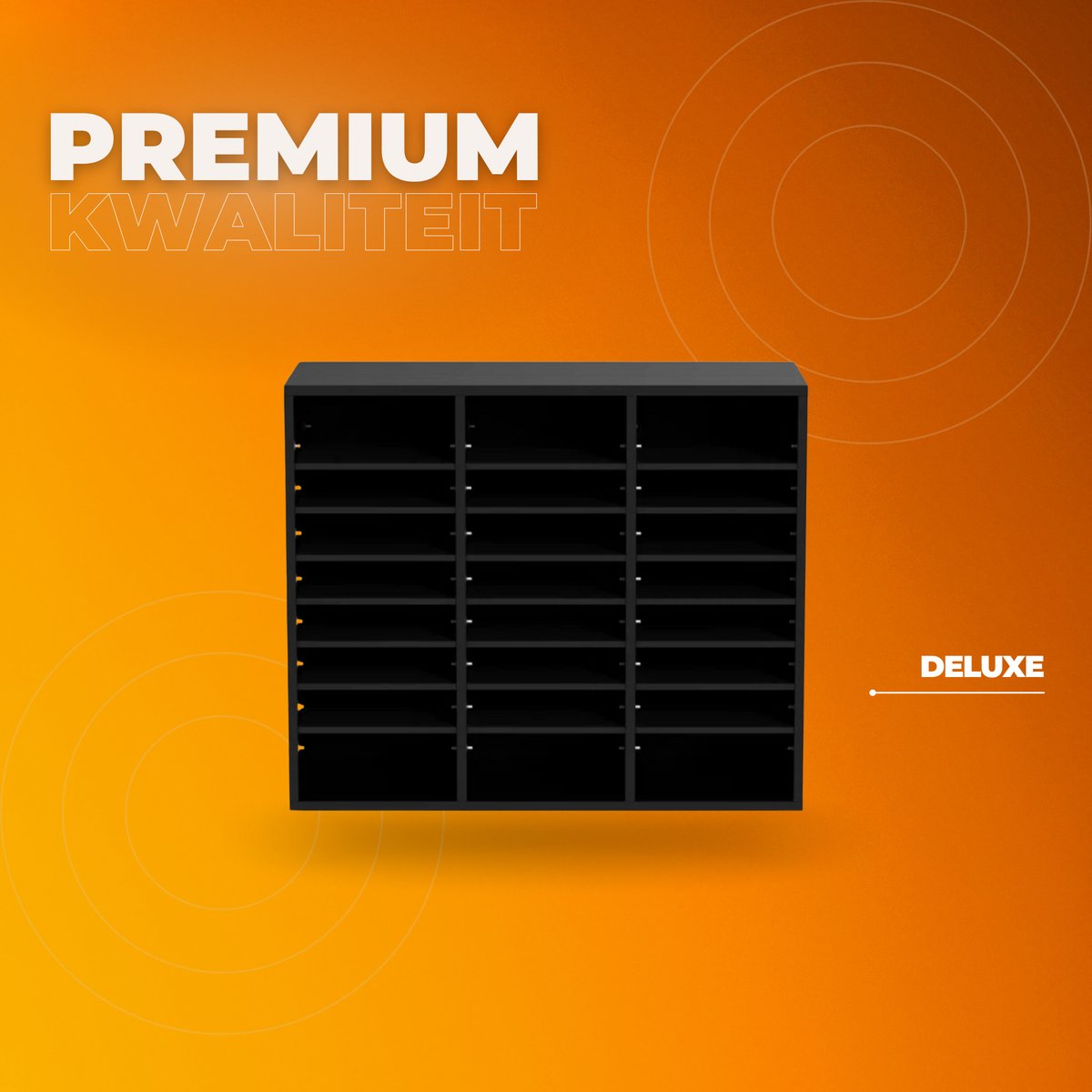 Bureau Organizer - Brievensorteerder - 99x30x68 cm - A4 Papier - 3 x 8 Vakken - Zwart