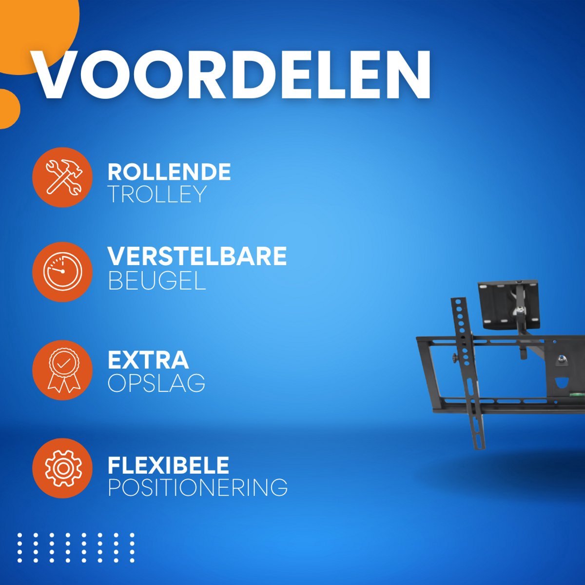 Flex TV muurbeugel Tavien - Ook voor hoeken - Universeel - Voor 32"-65"