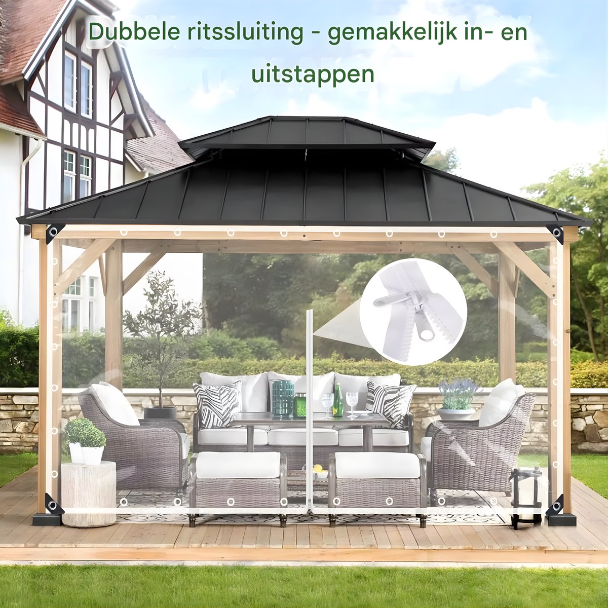 Dekzeil - Afdekzeil - Zeildoek - Voor Tuinhuis & Terras -Transparant 3x4m