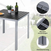 Tuintafel Zyrell - Aluminium - Voor binnen en buiten - Vierkante vijzettafel tuin - Bistrotafel - Eettafel - Hitte- en Weerbestendig - Groen