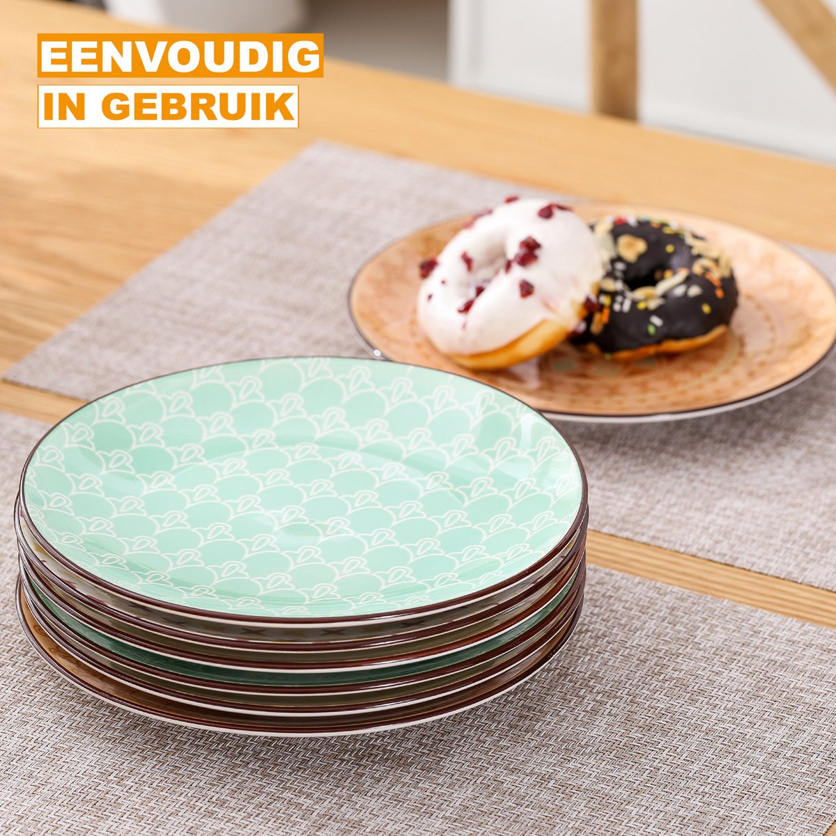 Valenza Serviesset - 4 delig - 4 persoons - Mix kleur - Dinerborden - Bordenset - Diepe borden - Ontbijtborden - Servies - Keukenservies