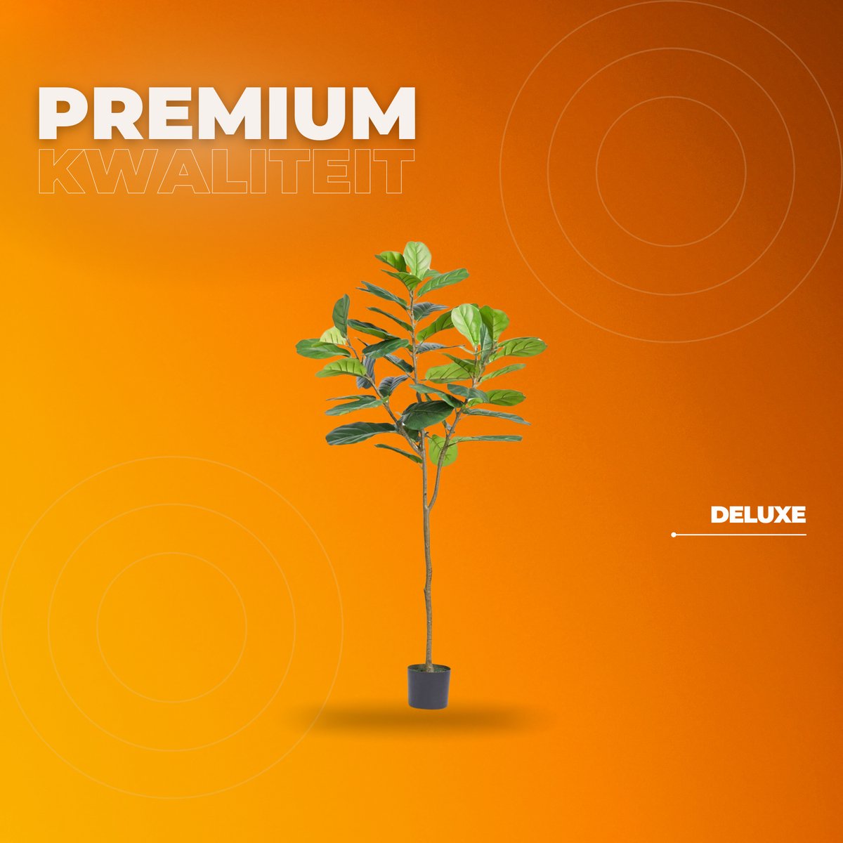 Kunstplant Fiddle Leaf Fig - Decoratieplant - 185 cm - Waterdicht & Geurloos - Voor Thuis of Kantoor