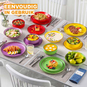 Belviano Serviesset - 16 delig - 4 persoons - Rainbow - Dinerborden - Bordenset - Diepe borden - Ontbijtborden - Servies - Keukenservies