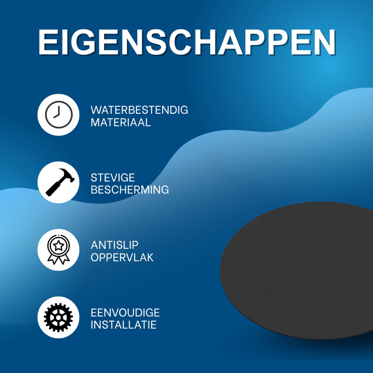 Zwembad grondzeil - Vloerbescherming - Voor hot tubs, spa’s en buitenzwembaden – Voor bescherming en stabiliteit – Zwart/ Waterbestendig