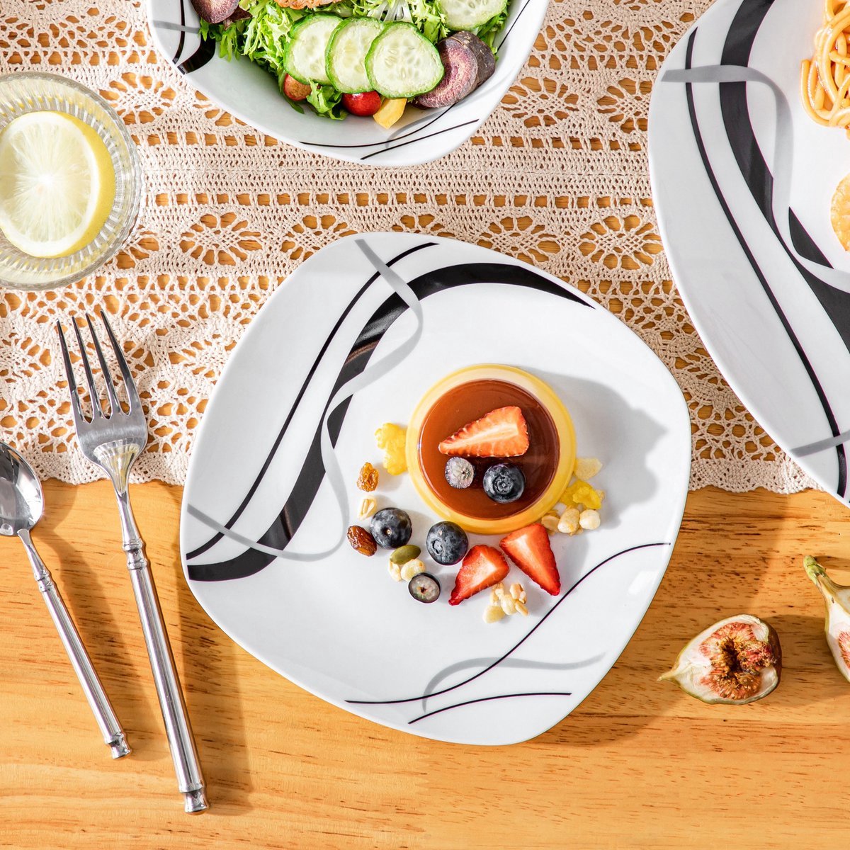 Exquisite Serviesset - 12 delig - 4 persoons - Zebra - Dinerborden - Bordenset - Diepe borden - Ontbijtborden - Servies - Keukenservies – Luxe design