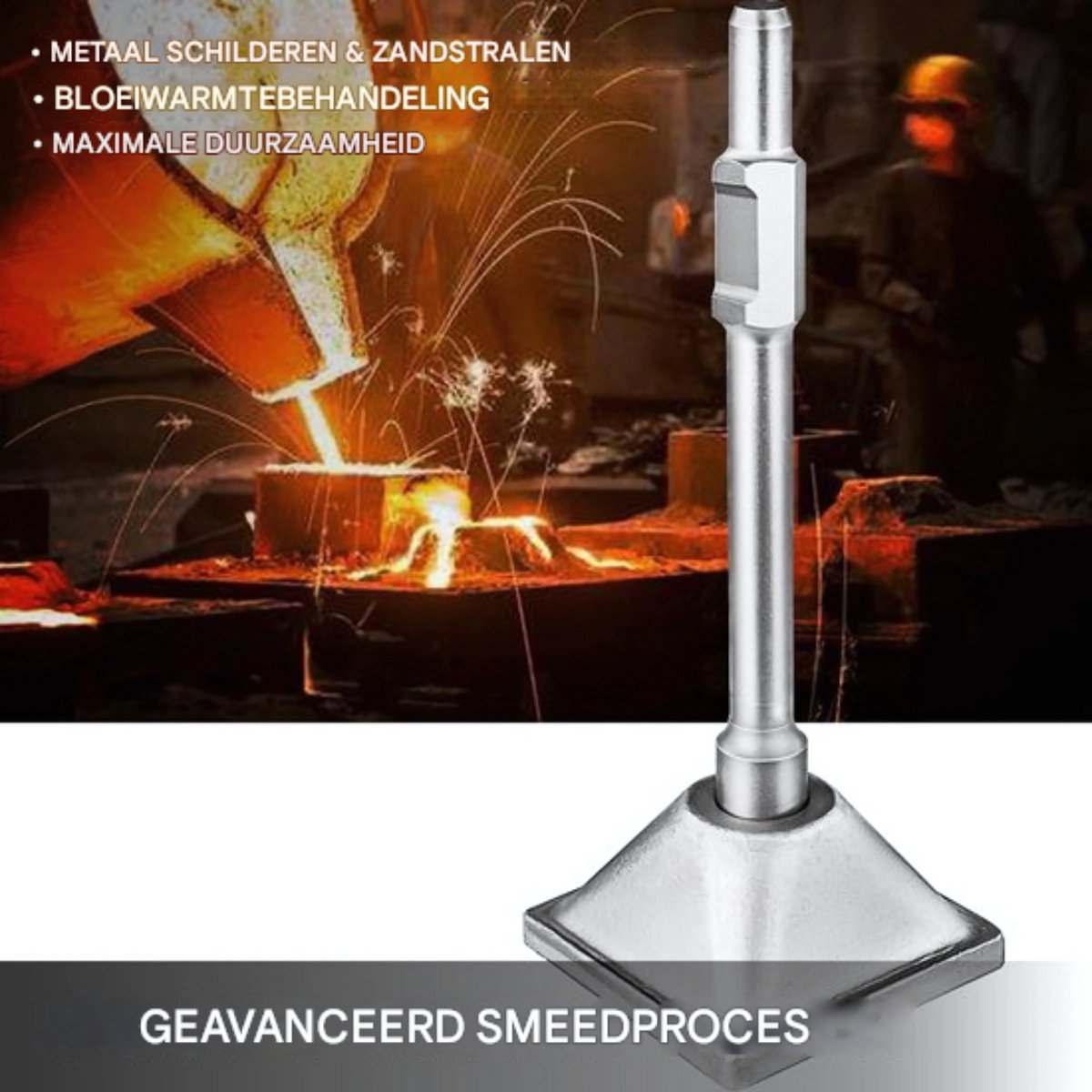 Jack Hammer Compactor - 1-1/8" Hex Anti Shock Sabotageplaat - Beton - Fundering - Bouwer Funderingsgereedschap