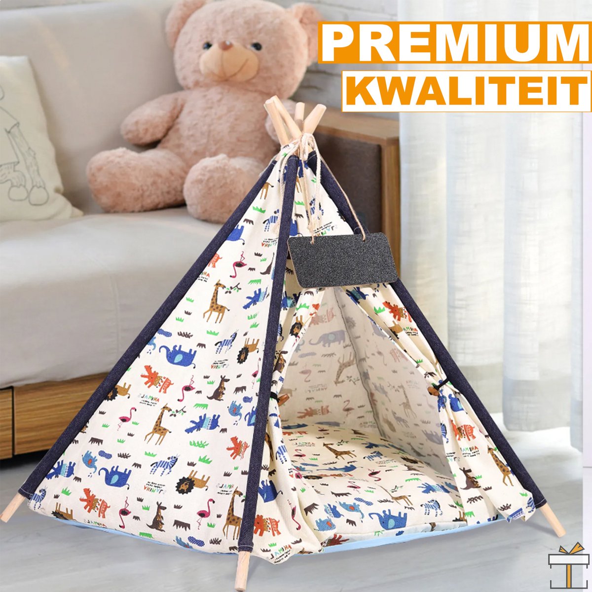 Happyment Tipi tent huisdier - Luxe teepee - Mand voor hond en kat - Kattenmand, Hondenmand, Hondentent, Kattentent