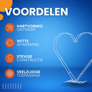 Valora Witte Hartvormige Huwelijksboog - Rozenboog - Bruiloft - Dubbellaags - Metaal