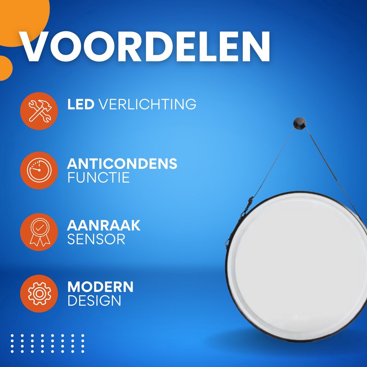 Ovale LED Badkamerspiegel Luxeon - Met verlichting - 50x80cm - Voor Badkamer - Wandmontage - Dimbaar licht