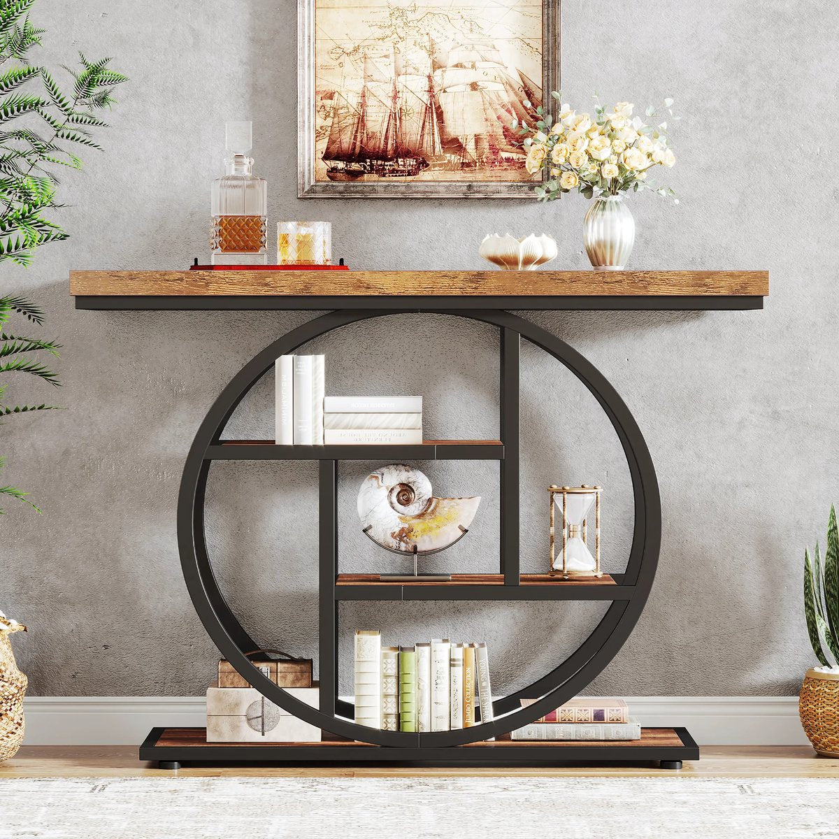 Consoletafel Novio - Sidetafel - Wandtafel - Haltafel - Bruin - Voor Hal of woonkamer of Gang - 100cm