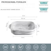Exquisite Ovenschaal – Schaal – 1500ML – Marmer Look – Lasagne – Braadslede