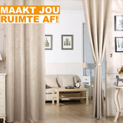 Bolt Edge Gordijnen Set - Verduisterend - Beige - 135x175cm - Met plooiband - Fluweel