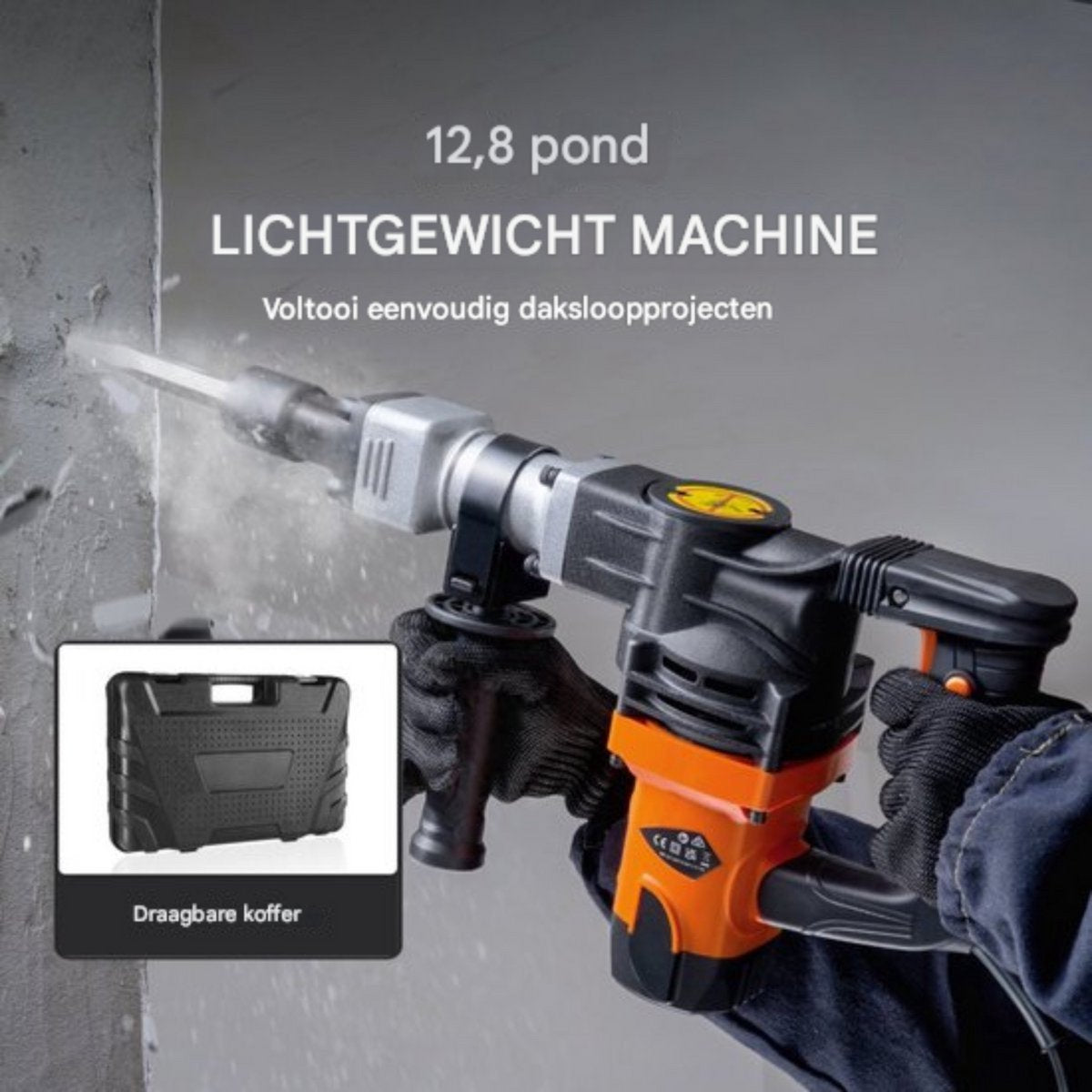 Sloophamer Deluxe - Elektrische Slaghamer - 1600W Breekhamer - Beitelhamer Gereedschap