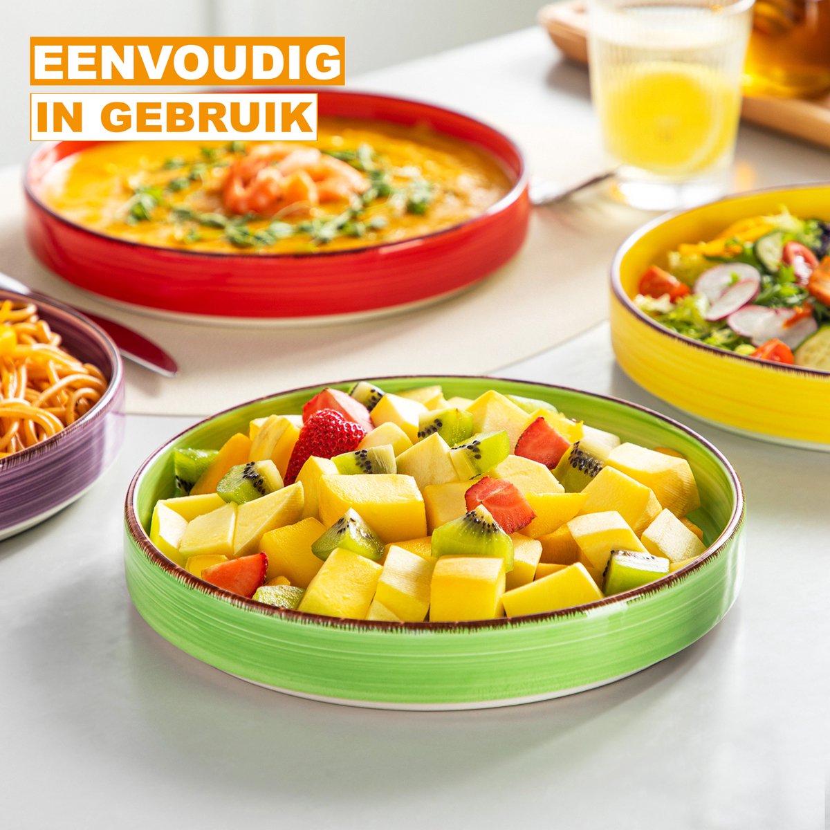 Zafiro Serviesset - 4 delig - Wit/Goud - Dinerborden - Bordenset - Diepe borden - Ontbijtborden - Servies - Keukenservies
